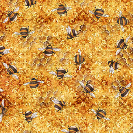 Sweet As Honey Bee Toss Orange Yardage