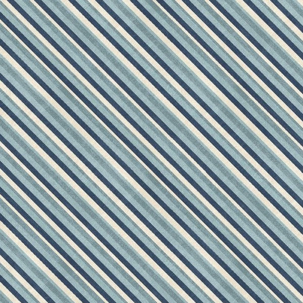 Rhythm & Harmony Stripes Blue Yardage