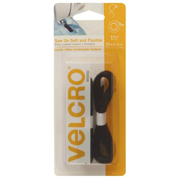 VELCRO® Brand Sew On Tape Black (30" x 3/4")