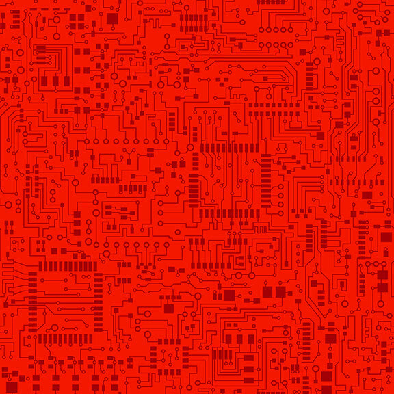 Data Point Computer Circuits Red Yardage