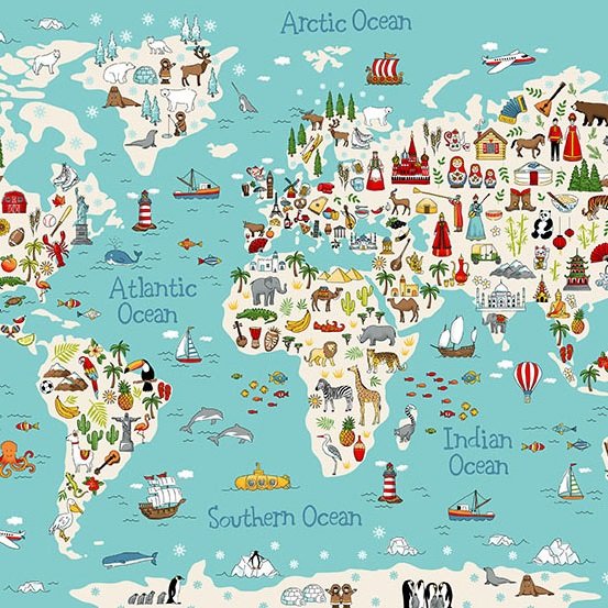 Around the World Map Panel