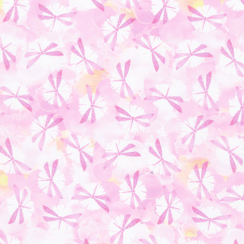 Dragonfly Dreams Floral Pink Yardage