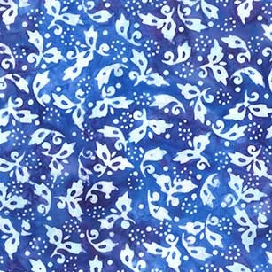 Birds of Paradise Leaves Pearl Blue Yardage