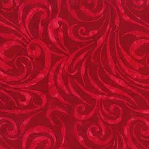 Birds of Paradise Large Swirl Dark Red Yardage