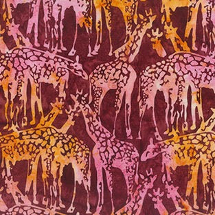 On The Wild Side Giraffes Burnt Orange Yardage