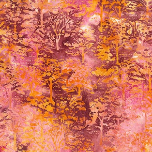 On The Wild Side Trees Burnt Orange Yardage