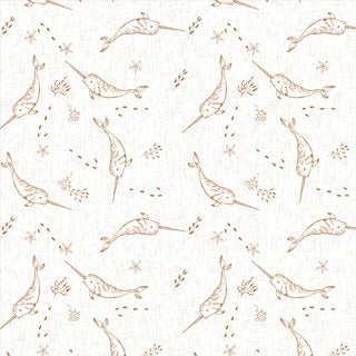 Calm Waters Narwhals Cream Yardage