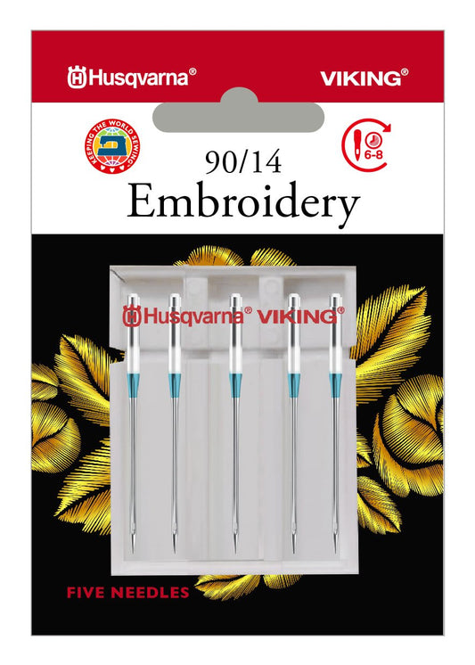Husqvarna Viking Needles Embroidery Size 90/14 5pk