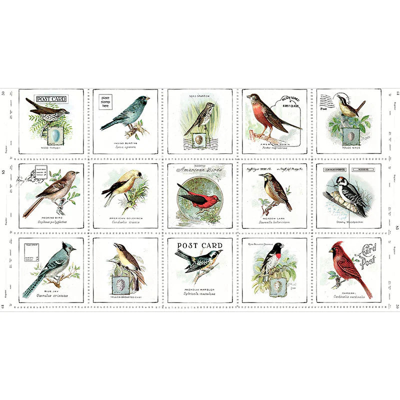 Art Journal Song Birds 24" x 43" Patch Panel