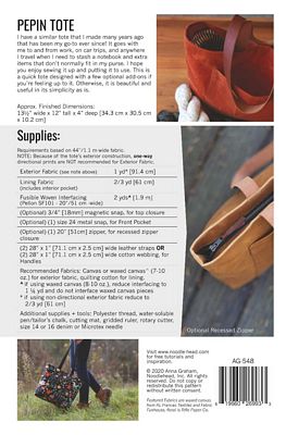 Pepin Tote Pattern