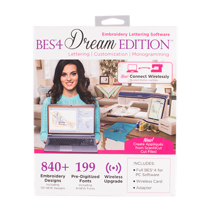 Brother BES4 Software Dream Edition Embroidery Lettering SABESLET4