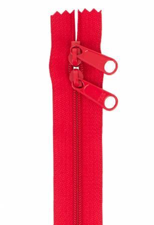 30" Handbag Zipper Double Slide Hot Red