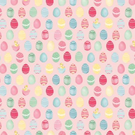 Easter Parade Eggs Pink Yardage