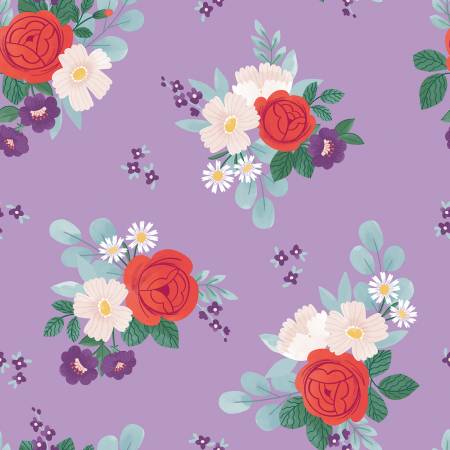 Sweet Picnic Main Lilac Yardage