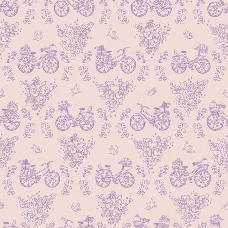 Sweet Picnic Bicycle Ride Blush Yardage