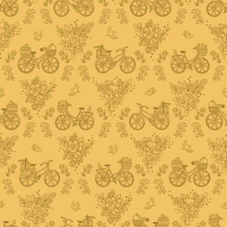 Sweet Picnic Bicycle Ride Daffodil Yardage