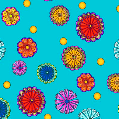 Carnivale Small Tossed Flowers Yardage