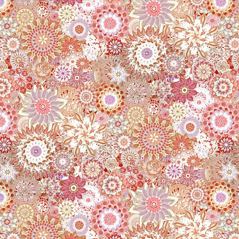 Floral Crochet 108" Wide Rose Multi Yardage