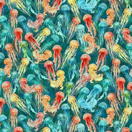 Calypso II Jelly Fish Teal Yardage