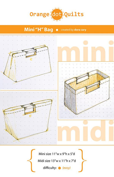 Mini H Bag pattern - Mini and Midi sizes - Instant Download PDF