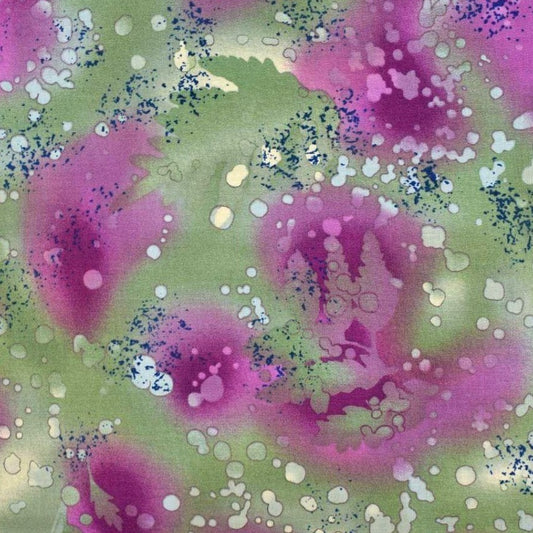 Fossil Fern Black Orchid Yardage