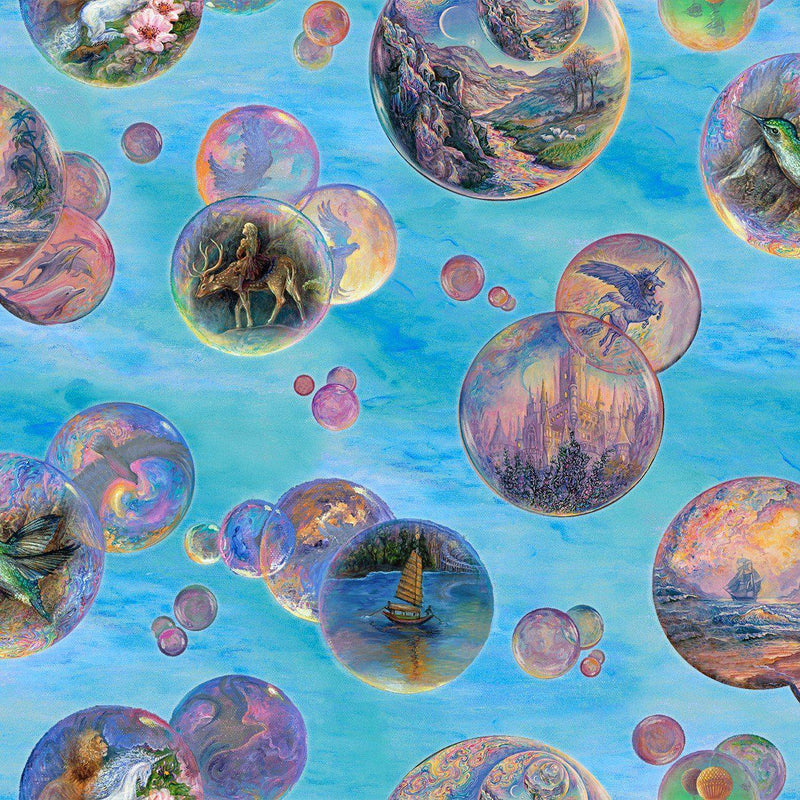World of Wonder Bubbles Blue Yardage