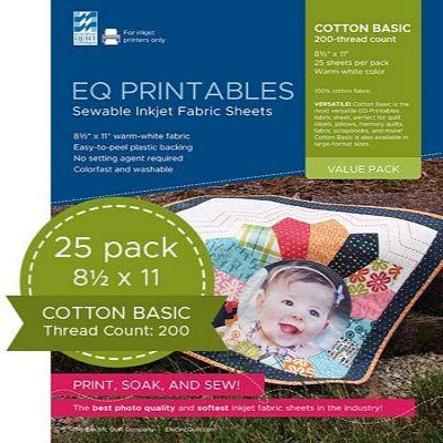 EQ Printables Sewable Inkjet Fabric Sheets 25pk