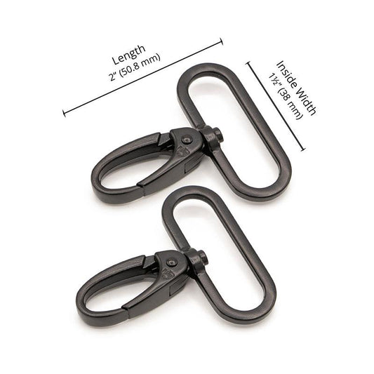Swivel Hook 1.5" Black 2 ct