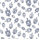 Festival of Lights Dreidel Toss White Fabric