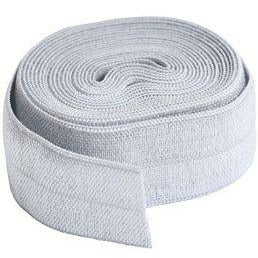 3/4" Fold-Over Elastic Pewter