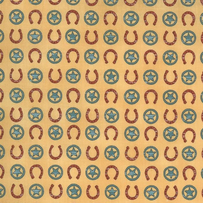 Home On The Range Shoes and Stars Burlap Yardage