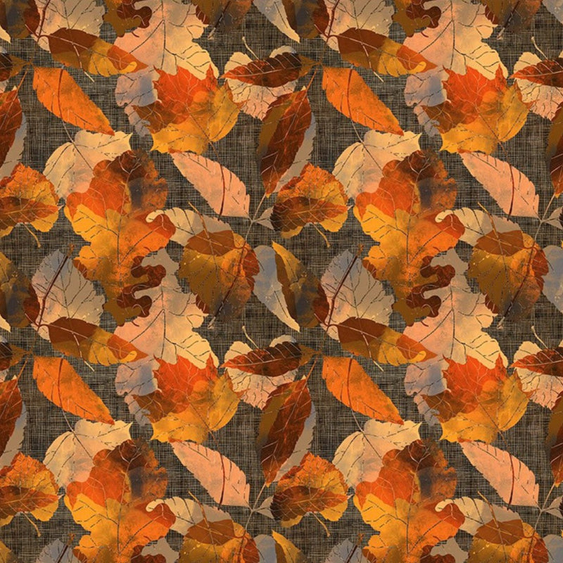 Reflections of Autumn Fallen Leaves Weave Yardage