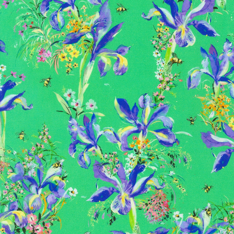 Bee Free Iris Clover Yardage