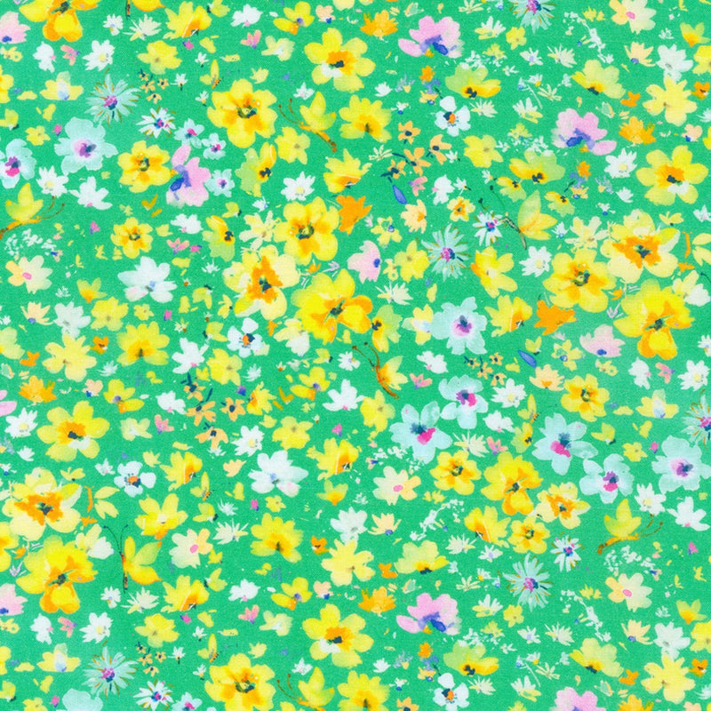 Bee Free Floating Flowers Meadow Yardage
