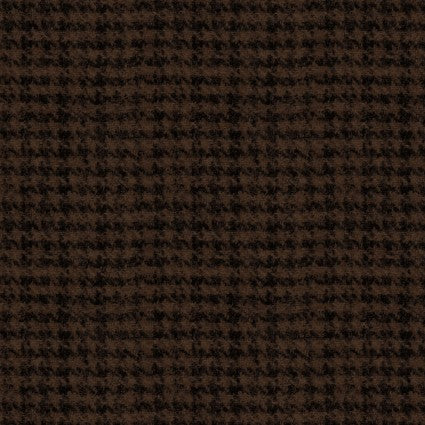 Woolies Flannel Houndstooth Espresso Black Yardage