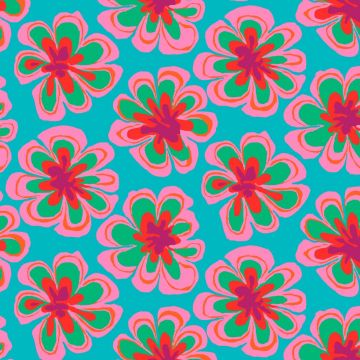 KFC Feb. '23 Funky Flora Aqua Yardage