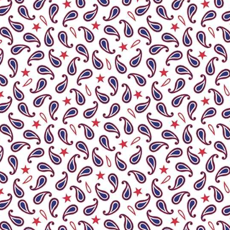 Americana Proud Paisley White Yardage