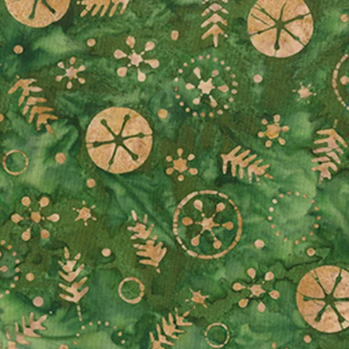 Winter Wonder Snow and Sprigs Olive Yardage