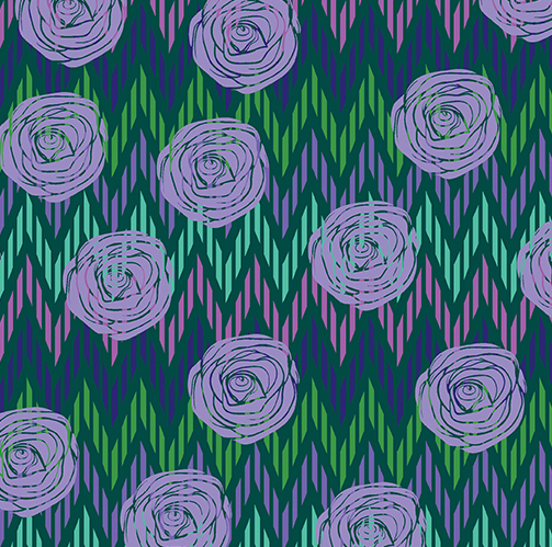 Not Your Mama's Garden Roses Peacock Yardage