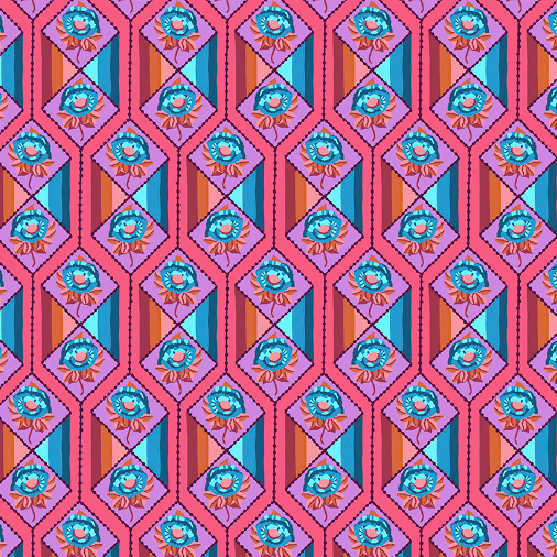 Bright Eyes Facets Coral Yardage