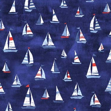 Vitamin Sea Blue Sailboat Yardage