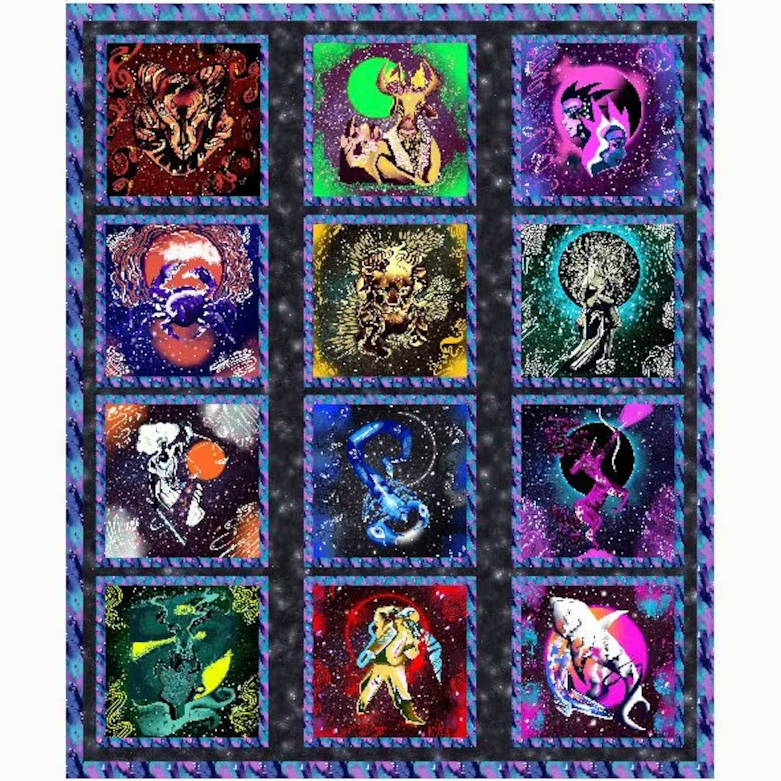 The Zodiac - 12 Signs and Symbols Panel