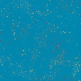 Speckled Metallic Bright Blue Fabric