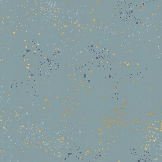 Speckled Metallic Soft Blue Fabric
