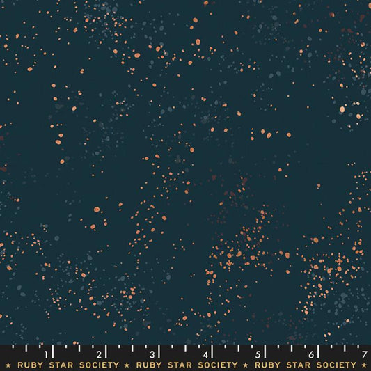 Speckled Metallic Teal Navy Yardage