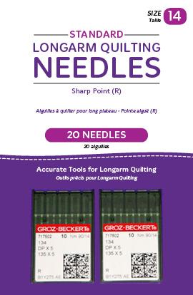 Standard Longarm Needles – 2pks of 10 (14/90-R, Sharp)