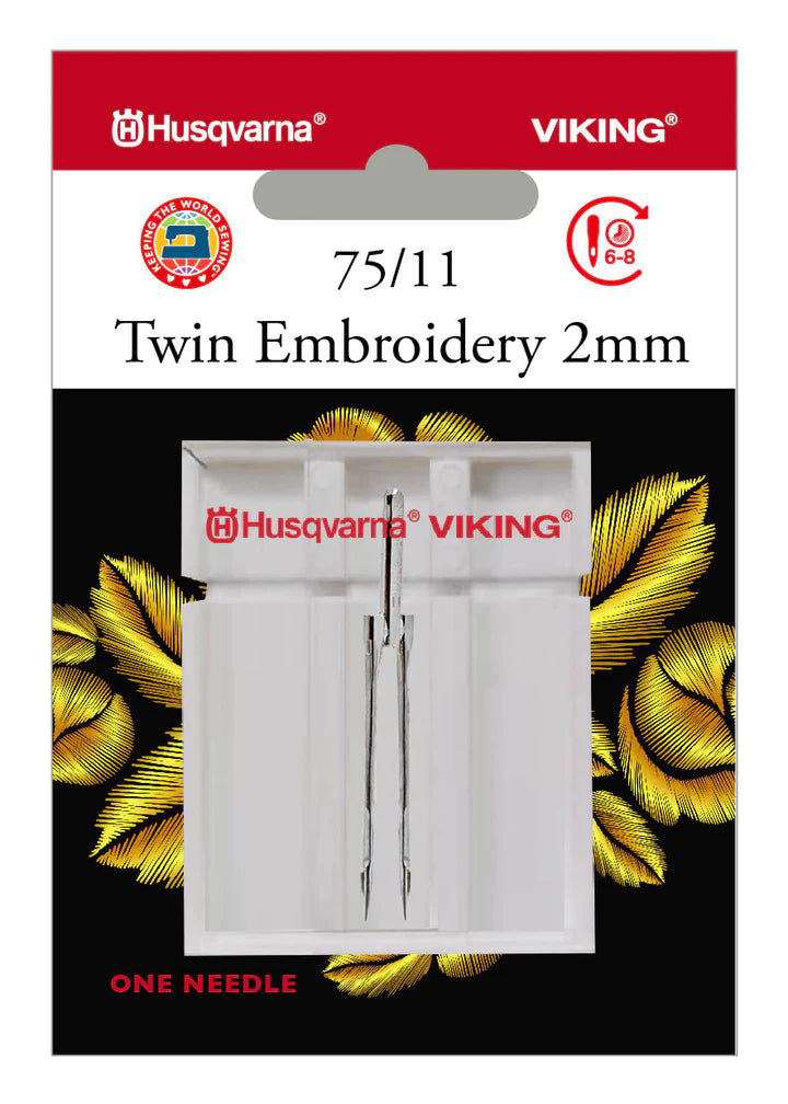 Husqvarna Viking Twin Embroidery 2.0mm 75/11 Needle
