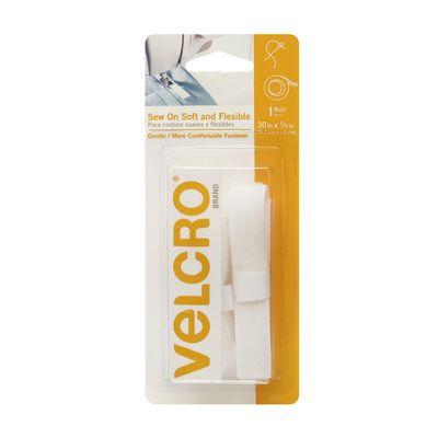 VELCRO® Brand Sew On Soft & Flexible Fastener White (30" x 5/8")