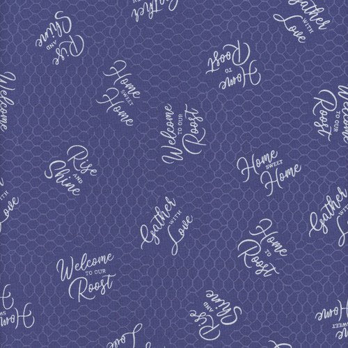 Home To Roost Word Toss Blue Yardage