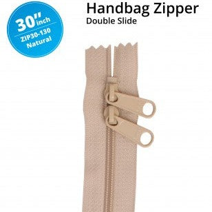 30" Handbag Zippers-Double-Slide Natural